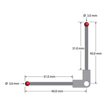 XXT-3040-90 stylus, 3.5mm titanium fitting, two 3.0mm ruby balls on carbon fiber stems by Q-Mark Manufacturing, Inc.