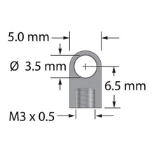 XXT-90 M3 titanium single-threaded cube with internal thread.
