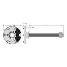 XXT-AP-ID3-STR-150 adapter plate, carbon fiber extension with titanium end, gold-plated balls, 150mm length.