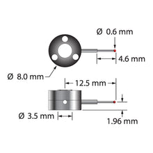 XXT-LSTR-0612.5 single-side star stylus with 0.6mm ruby ball and titanium hub by Q-Mark.