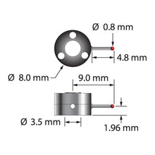XXT-LSTR-0809 star stylus, 0.8mm ruby ball, stepped carbide stem, titanium hub.