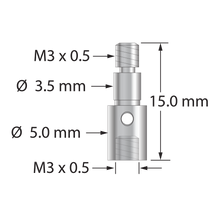 XXT-M3-CS M3 titanium clamping screw with threaded ID for stylus.