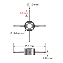 XXT-STR-1025 star stylus with 1.0mm ruby balls, carbide stems, and titanium hub by Q-Mark Manufacturing, Inc.