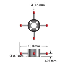 XXT-STR-1518 star stylus with 1.5mm ruby balls, carbide stems, and titanium hub by Q-Mark Manufacturing, Inc.