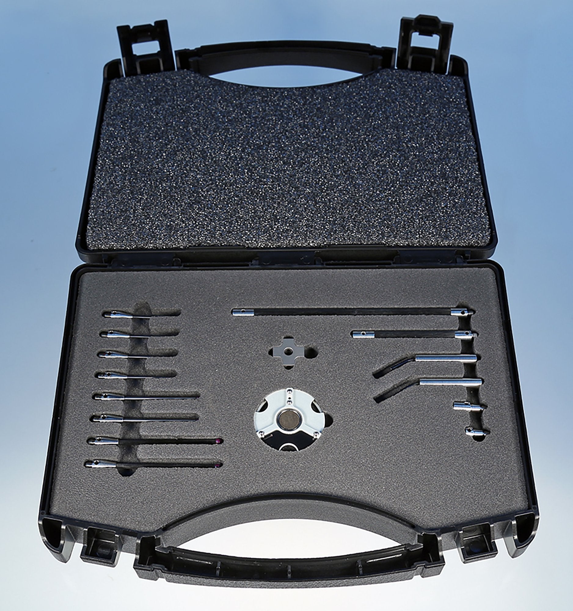 XXT-TL3-KIT M3 ruby stylus kit with various styli, extensions, and accessories in a protective case.