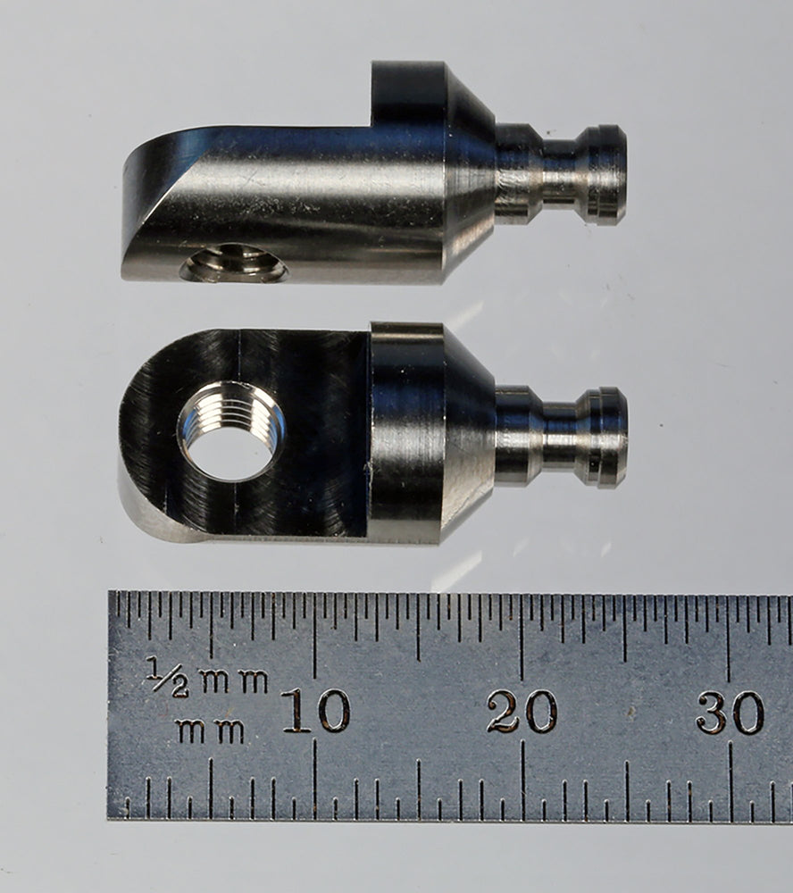 90 degree ProFit fitting for M5 styli and extensions.  Titanium.  Weight is 4.45 grams.  Compare to Zeiss 626107-6280-010.